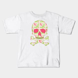 Skull with Flowers Kids T-Shirt